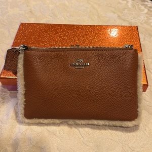 Coach Shearling Wristlet - NWT